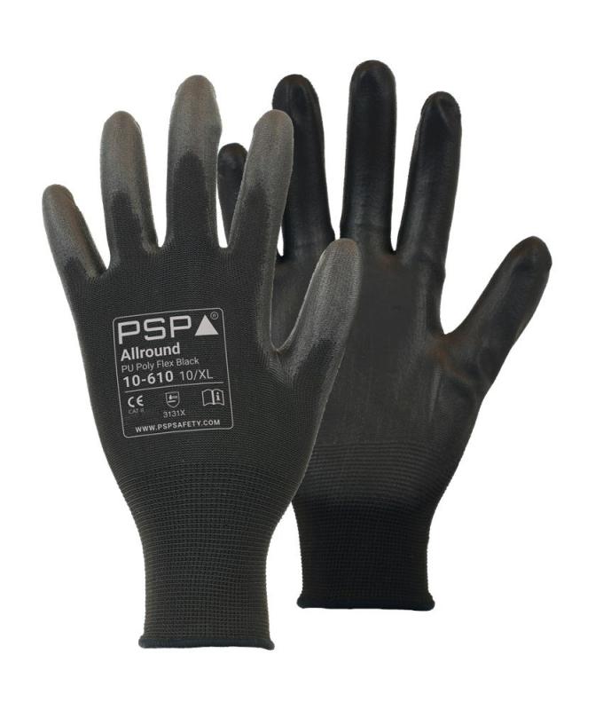 PU Zwart Werkhandschoen Per 12 Paar