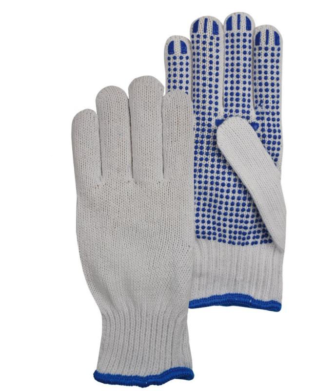 Rondgebreide Poly / Katoen Handschoen Met PVC Nopjes