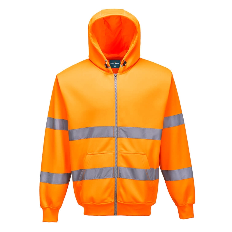 B305 - Hi-Vis Zipsweater met capuchon en rits