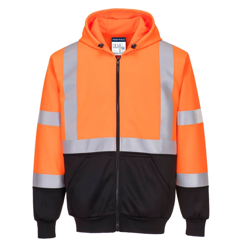 B315 - Hi-Vis Tweekleuren Hoody met rits