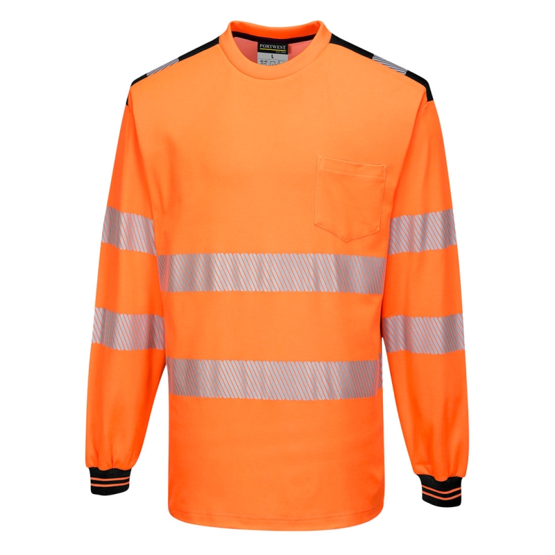 T185 - PW3 Hi-Vis T-shirt met lange mouw